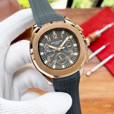 China Replica Watches Wholesale Patek Philippe Aquanaut Complications Watches Rose Gold Gray Dial 41mm
